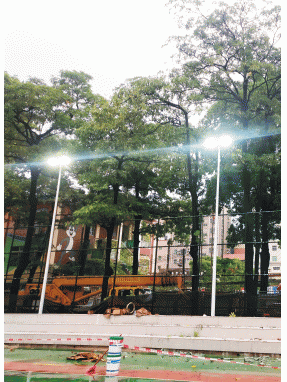 深圳市宝安区万丰社区8米球场灯案例